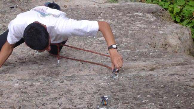 Escalada en punto rojo