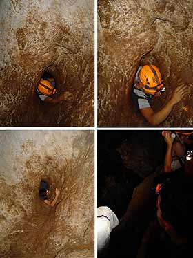 Entrar muy rápido y resbalar al salir de este agujero significa seguir de largo hacia un corte brusco en la roca. Entrar muy rápido y resbalar al salir de este agujero significa seguir de largo hacia un corte brusco en la roca.