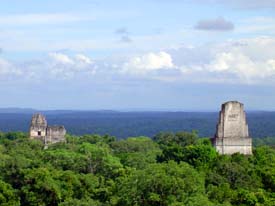 La vista desde lo alto de los templos mayas es impresionante. Foto cortesía de www.fotosdeguatemala.com
