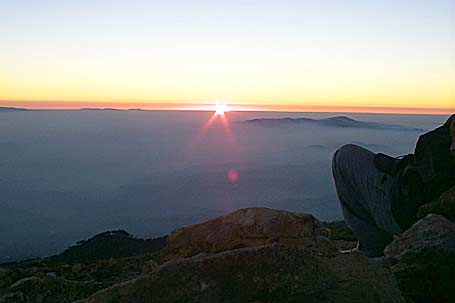 Amanecer desde la cima de Tajumulco.