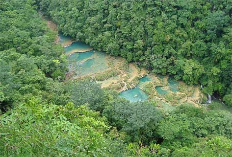Panorámica de Semuc Champey desde el mirador Panorámica de Semuc Champey desde el mirador